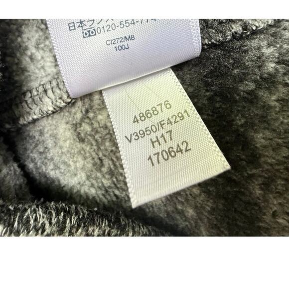 Lands End 1/4 Zip Black Gray Heather Stripe SWEATER Womens MED L Fleece Pullover - Picture 5 of 7